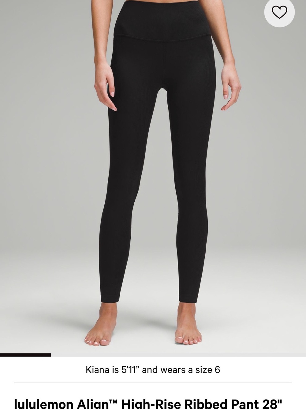 lululemon athletica High-Rise Ribbed Legging - Black